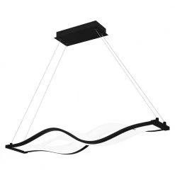 Saratoga 38 in. Matte Black LED Chandelier by Quoizel -Quoizel Sales matte black quoizel chandeliers pcstg138mbk 1f 1000