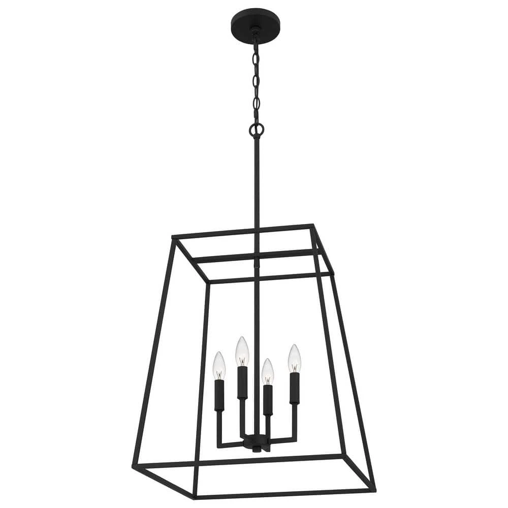 Prescott 4-Light Matte Black Cage Pendant Light by Quoizel 7 Prescott 4-Light Matte Black Cage Pendant Light by Quoizel - Image 5