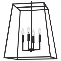 Prescott 4-Light Matte Black Cage Pendant Light by Quoizel 16 Prescott 4-Light Matte Black Cage Pendant Light by Quoizel -Quoizel Sales matte black quoizel chandeliers prc2818mbk 44 1000