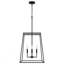 Prescott 4-Light Matte Black Cage Pendant Light by Quoizel 14 Prescott 4-Light Matte Black Cage Pendant Light by Quoizel -Quoizel Sales matte black quoizel chandeliers prc2818mbk 4f 1000