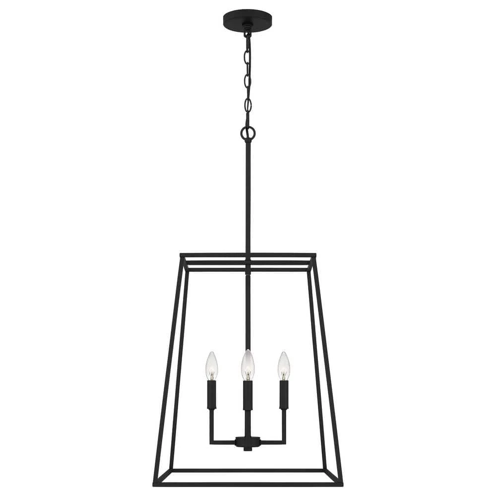 Prescott 4-Light Matte Black Cage Pendant Light by Quoizel 6 Prescott 4-Light Matte Black Cage Pendant Light by Quoizel - Image 4