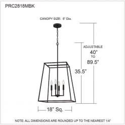 Prescott 4-Light Matte Black Cage Pendant Light by Quoizel 18 Prescott 4-Light Matte Black Cage Pendant Light by Quoizel -Quoizel Sales matte black quoizel chandeliers prc2818mbk 76 1000