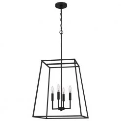 Prescott 4-Light Matte Black Cage Pendant Light by Quoizel 13 Prescott 4-Light Matte Black Cage Pendant Light by Quoizel -Quoizel Sales matte black quoizel chandeliers prc2818mbk c3 1000