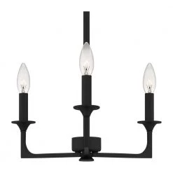 Prescott 3-Light Matte Black Candlestick Chandelier by Quoizel -Quoizel Sales matte black quoizel chandeliers prc5016mbk 4f 1000
