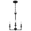 Prescott 3-Light Matte Black Candlestick Chandelier by Quoizel -Quoizel Sales matte black quoizel chandeliers prc5016mbk 64 1000