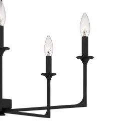Prescott 5-Light Matte Black Candlestick Chandelier by Quoizel -Quoizel Sales matte black quoizel chandeliers prc5026mbk 1f 1000