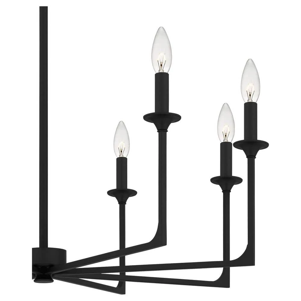 Prescott 8-Light Matte Black Candlestick Chandelier by Quoizel 7 Prescott 8-Light Matte Black Candlestick Chandelier by Quoizel - Image 5