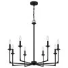 Prescott 8-Light Matte Black Candlestick Chandelier by Quoizel