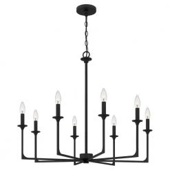 Prescott 8-Light Matte Black Candlestick Chandelier by Quoizel 17 Prescott 8-Light Matte Black Candlestick Chandelier by Quoizel -Quoizel Sales matte black quoizel chandeliers prc5032mbk fa 1000
