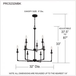 Prescott 9-Light Matte Black Candlestick Chandelier by Quoizel -Quoizel Sales matte black quoizel chandeliers prc5232mbk 76 1000