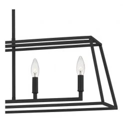 Prescott 5-Light Matte Black Island Chandelier by Quoizel -Quoizel Sales matte black quoizel chandeliers prc536mbk 44 1000