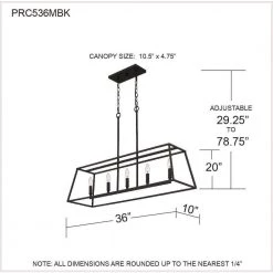 Prescott 5-Light Matte Black Island Chandelier by Quoizel -Quoizel Sales matte black quoizel chandeliers prc536mbk 76 1000