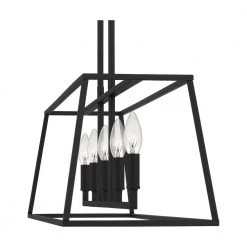 Prescott 5-Light Matte Black Island Chandelier by Quoizel -Quoizel Sales matte black quoizel chandeliers prc536mbk c3 1000