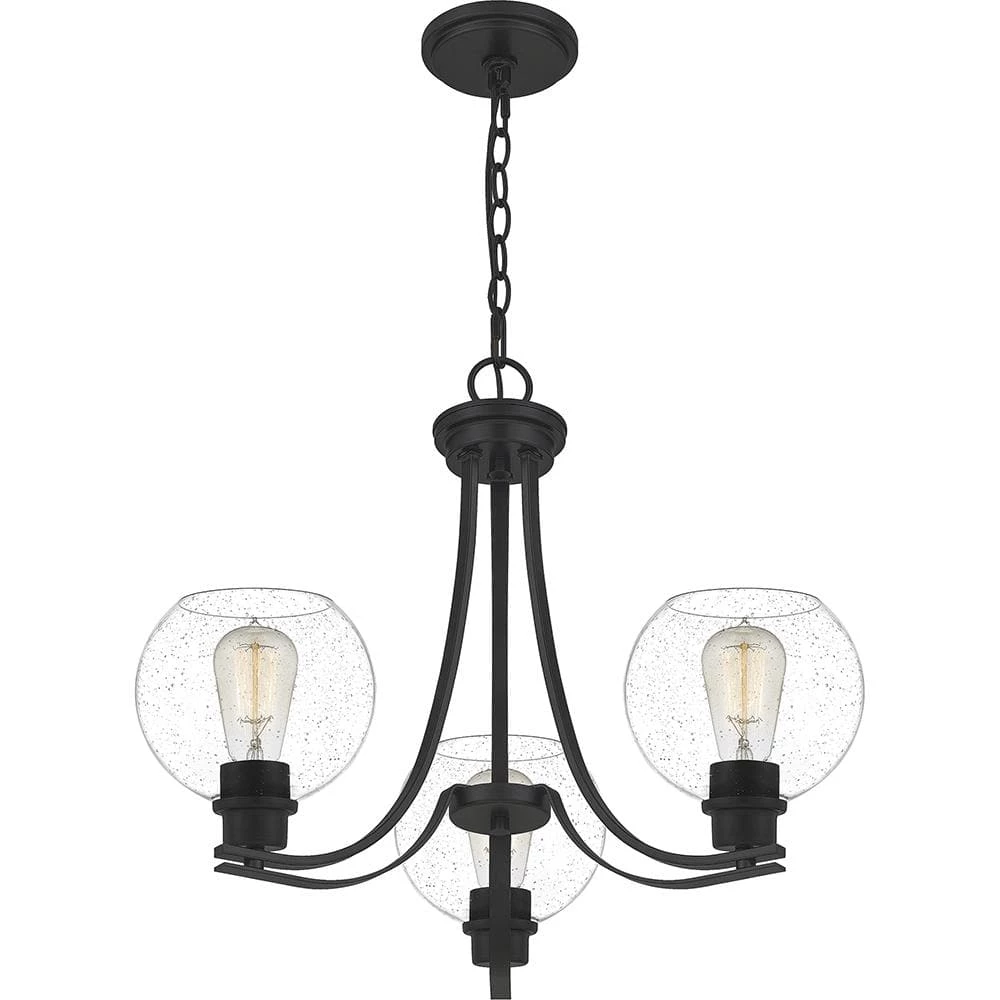 Pruitt 3-Light Matte Black Chandelier by Quoizel 6 Pruitt 3-Light Matte Black Chandelier by Quoizel - Image 4