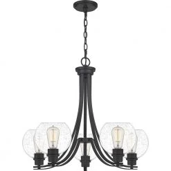 Pruitt 5-Light Matte Black Chandelier by Quoizel