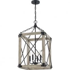 Gemma 4-Light Matte Black Pendant by Quoizel