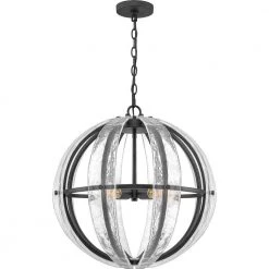 Dre 4-Light Matte Black Pendant by Quoizel