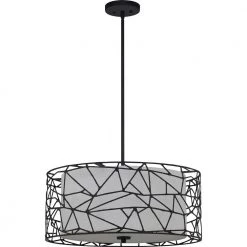 Newcastle 4-Light Matte Black Pendant by Quoizel -Quoizel Sales matte black quoizel chandeliers qop5274mbk 44 1000