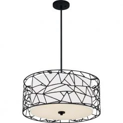 Newcastle 4-Light Matte Black Pendant by Quoizel -Quoizel Sales matte black quoizel chandeliers qop5274mbk 4f 1000
