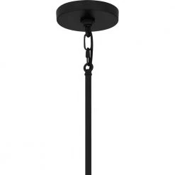 Lambeau 4-Light Matte Black Shaded Pendant by Quoizel -Quoizel Sales matte black quoizel chandeliers qop5606mbk fa 1000