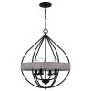 Tansy 4-Light Matte Black Pendant with Clear by Quoizel -Quoizel Sales matte black quoizel chandeliers qp5339mbk 64 1000