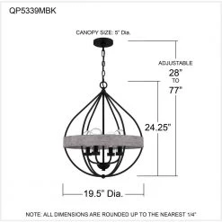 Tansy 4-Light Matte Black Pendant with Clear by Quoizel 18 Tansy 4-Light Matte Black Pendant with Clear by Quoizel -Quoizel Sales matte black quoizel chandeliers qp5339mbk 76 1000