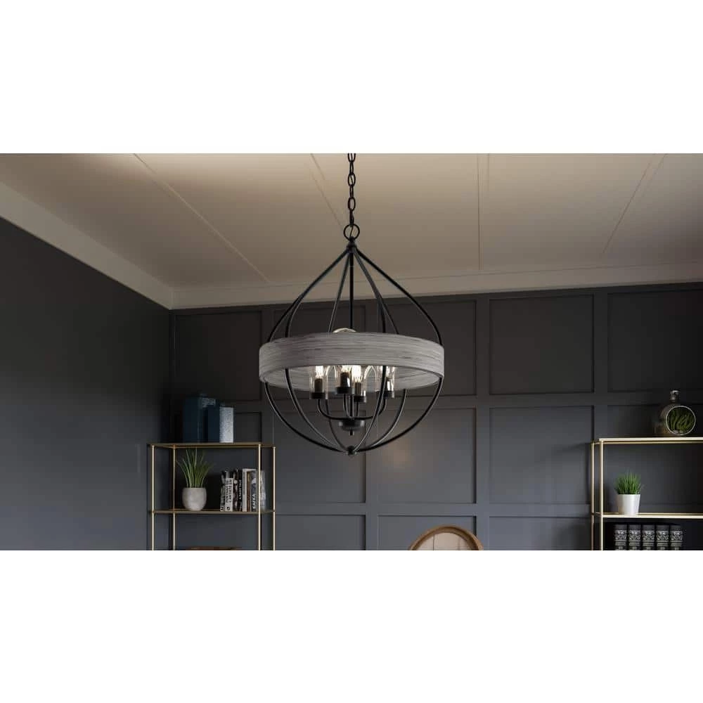 Tansy 4-Light Matte Black Pendant with Clear by Quoizel 4 Tansy 4-Light Matte Black Pendant with Clear by Quoizel - Image 2