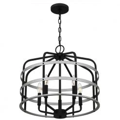 Avignon 5-Light Matte Black Standard Pendant Light by Quoizel -Quoizel Sales matte black quoizel chandeliers qp5346mbk 1f 1000