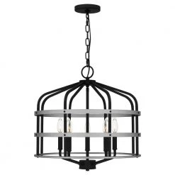 Avignon 5-Light Matte Black Standard Pendant Light by Quoizel