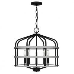 Avignon 5-Light Matte Black Standard Pendant Light by Quoizel -Quoizel Sales matte black quoizel chandeliers qp5346mbk c3 1000