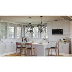 Grenelle 4-Light Matte Black Lantern Pendant Light by Quoizel -Quoizel Sales matte black quoizel chandeliers qp5354mbk 31 1000