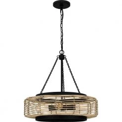 Waylon 4-Light Matte Black Standard Pendant by Quoizel