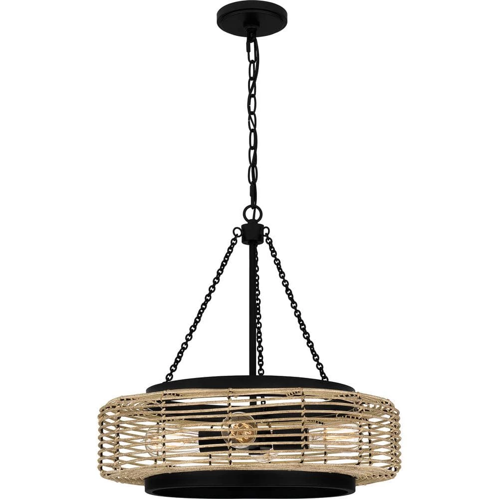 Waylon 4-Light Matte Black Standard Pendant by Quoizel 3 Waylon 4-Light Matte Black Standard Pendant by Quoizel
