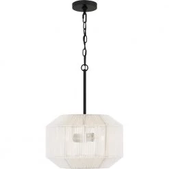 Newfoundland 2-Light Matte Black Statement Pendant by Quoizel -Quoizel Sales matte black quoizel chandeliers qp5599mbk 4f 1000