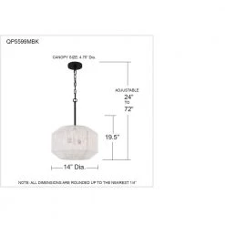 Newfoundland 2-Light Matte Black Statement Pendant by Quoizel -Quoizel Sales matte black quoizel chandeliers qp5599mbk 76 1000