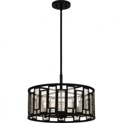 Bankston 4-Light Matte Black Standard Pendant by Quoizel