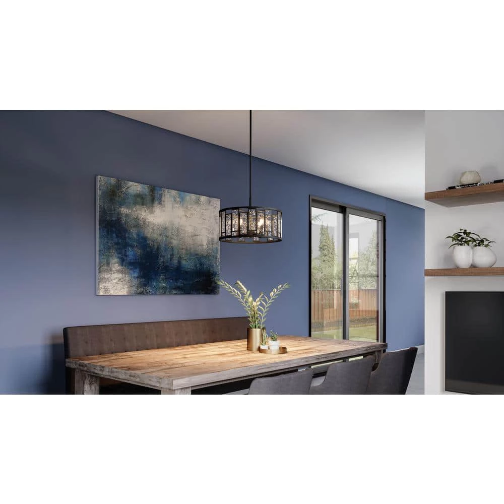 Bankston 4-Light Matte Black Standard Pendant by Quoizel 4 Bankston 4-Light Matte Black Standard Pendant by Quoizel - Image 2