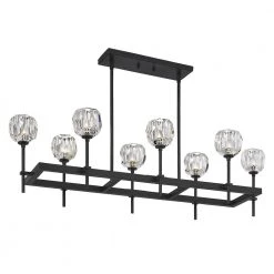 Regalia 8-Light Matte Black Chandelier by Quoizel -Quoizel Sales matte black quoizel chandeliers rga846mbk 4f 1000