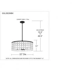 Seigler 4-Light Matte Black Shaded Pendant by Quoizel -Quoizel Sales matte black quoizel chandeliers sgl2822mbk 76 1000