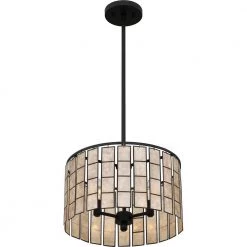 Seigler 3-Light Matte Black Shaded Pendant by Quoizel 15 Seigler 3-Light Matte Black Shaded Pendant by Quoizel -Quoizel Sales matte black quoizel chandeliers sglm2814mbk 1f 1000