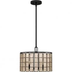 Seigler 3-Light Matte Black Shaded Pendant by Quoizel 14 Seigler 3-Light Matte Black Shaded Pendant by Quoizel -Quoizel Sales matte black quoizel chandeliers sglm2814mbk 4f 1000