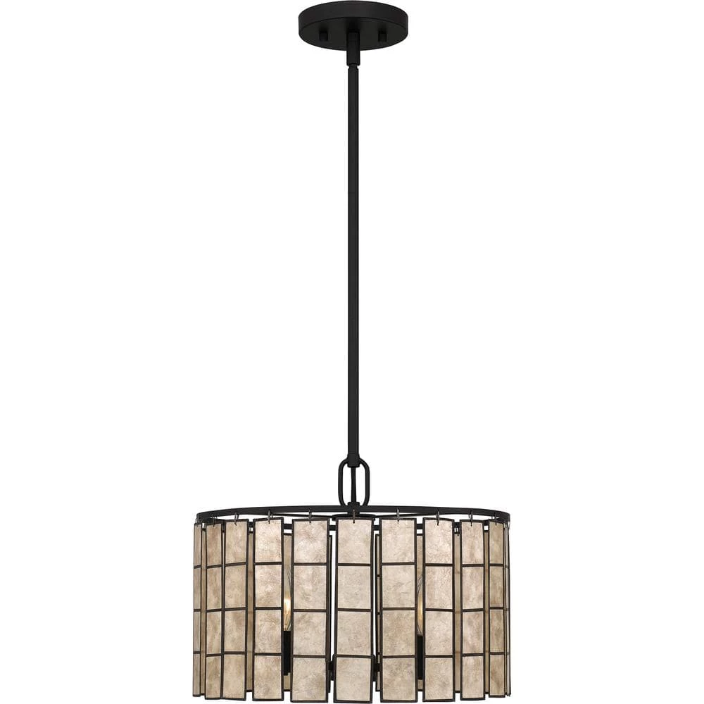 Seigler 3-Light Matte Black Shaded Pendant by Quoizel 6 Seigler 3-Light Matte Black Shaded Pendant by Quoizel - Image 4