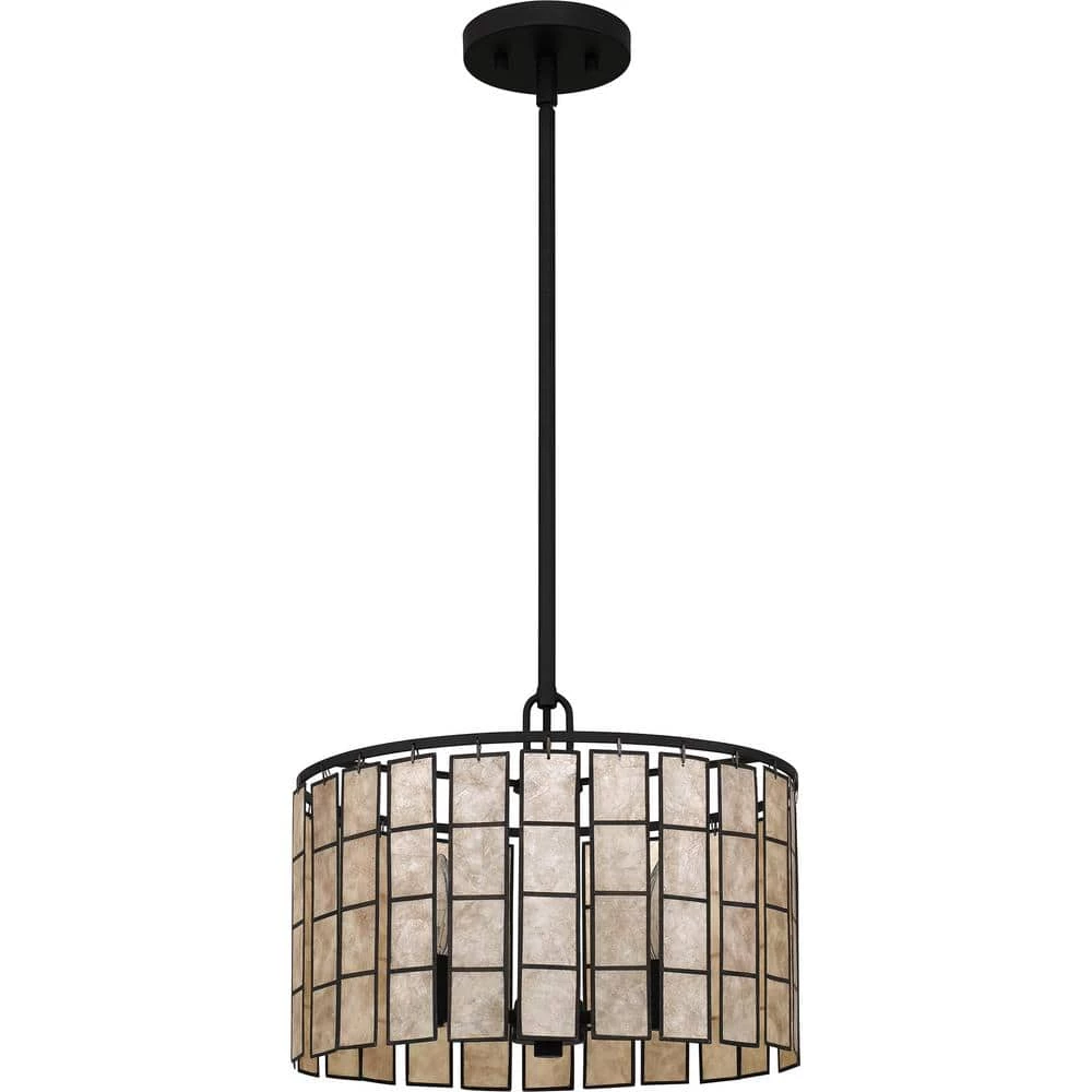 Seigler 3-Light Matte Black Shaded Pendant by Quoizel 5 Seigler 3-Light Matte Black Shaded Pendant by Quoizel - Image 3