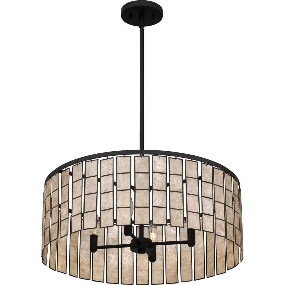 Seigler 4-Light Matte Black Shaded Pendant by Quoizel 7 Seigler 4-Light Matte Black Shaded Pendant by Quoizel - Image 5