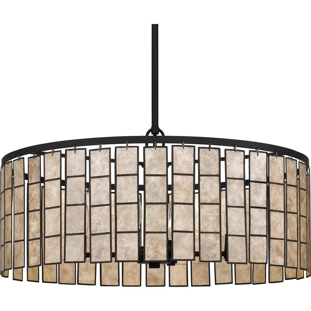 Seigler 4-Light Matte Black Shaded Pendant by Quoizel 8 Seigler 4-Light Matte Black Shaded Pendant by Quoizel - Image 6