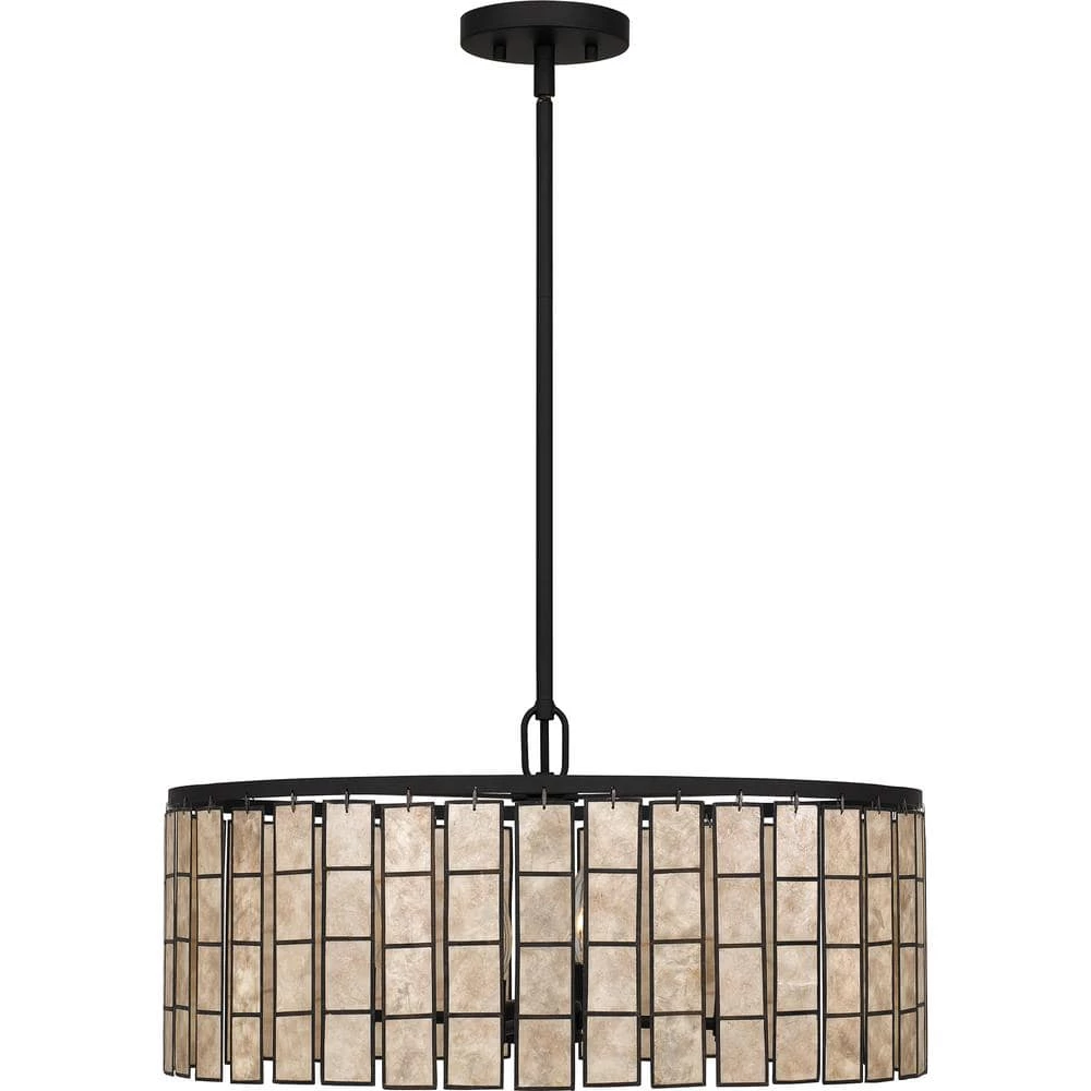 Seigler 4-Light Matte Black Shaded Pendant by Quoizel 6 Seigler 4-Light Matte Black Shaded Pendant by Quoizel - Image 4