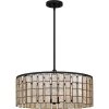 Seigler 4-Light Matte Black Shaded Pendant by Quoizel -Quoizel Sales matte black quoizel chandeliers sglm2822mbk 64 1000