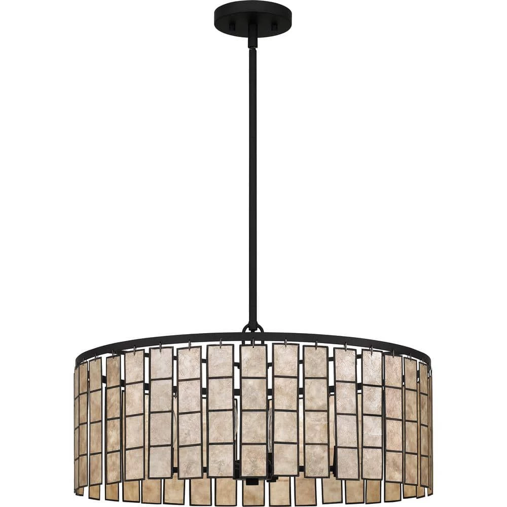Seigler 4-Light Matte Black Shaded Pendant by Quoizel 5 Seigler 4-Light Matte Black Shaded Pendant by Quoizel - Image 3