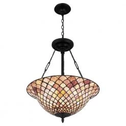 Ursa 3-Light Matte Black Pendant with Multi-Color Art Glass by Quoizel 15 Ursa 3-Light Matte Black Pendant with Multi-Color Art Glass by Quoizel -Quoizel Sales matte black quoizel chandeliers tf5327mbk 1f 1000