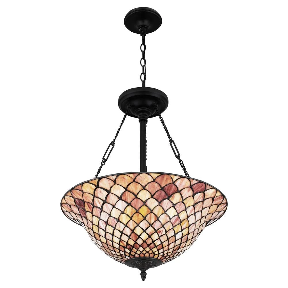 Ursa 3-Light Matte Black Pendant with Multi-Color Art Glass by Quoizel 7 Ursa 3-Light Matte Black Pendant with Multi-Color Art Glass by Quoizel - Image 5